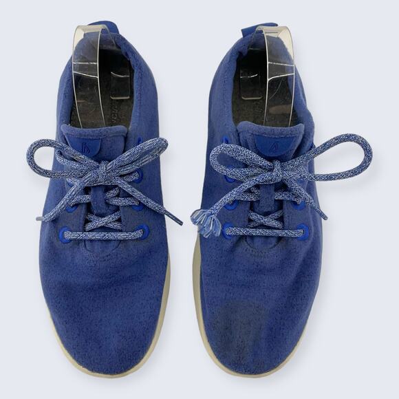 Men's Allbirds The Wool Runners Blue Merino Lace Up Cream Sole Sneaker 10 - Picture 3 of 8